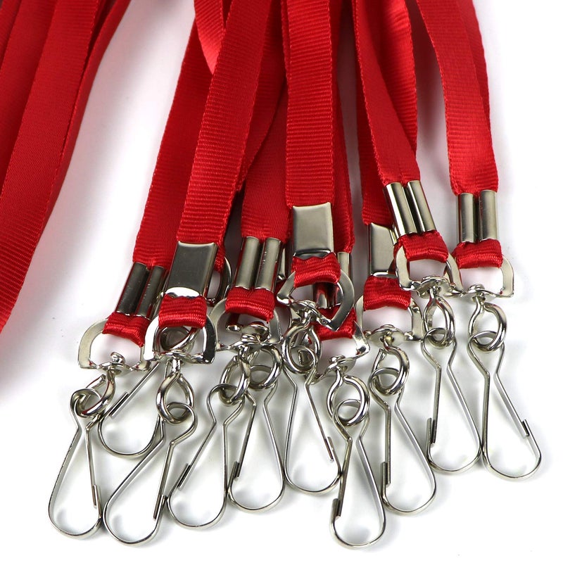 Ollain Bulk Lanyards Premium Cruise Lanyard Nylon Badge Lanyards for Id Holder Perfect for Office, Kids, Teachers (Red, 50 Pack) - Image 5